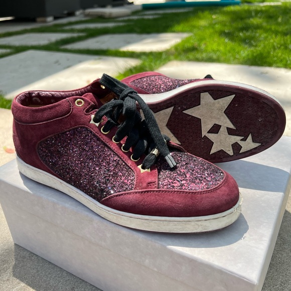 Jimmy Choo authentic glittered suede sneakers - Picture 3 of 6